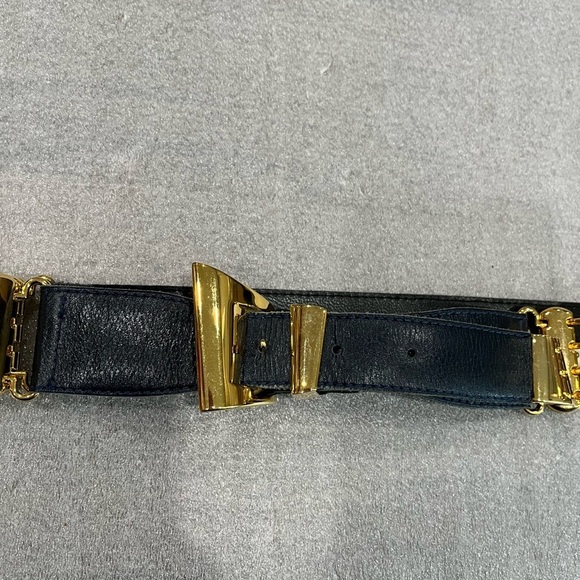 [M/Max34”/W1”]Vintage Women Belt with Gold Tone Hardware - Picture 4 of 8